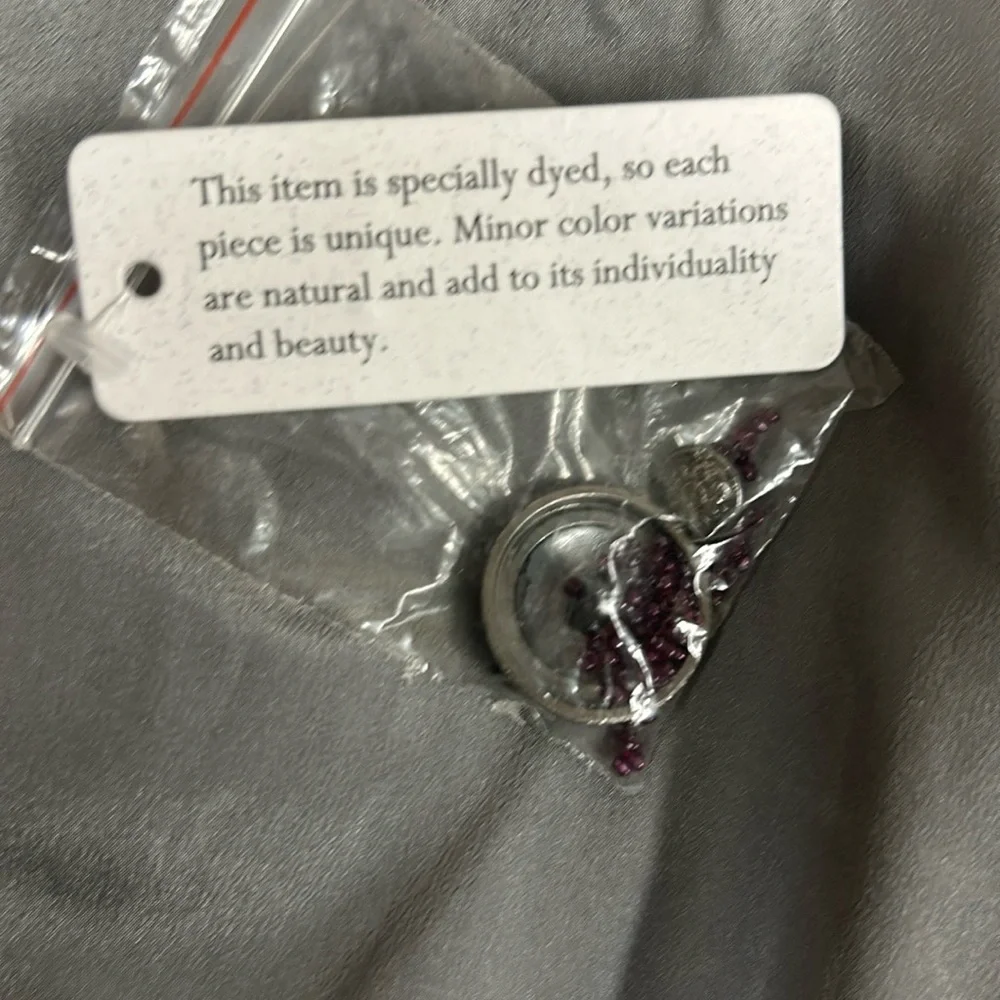 NWT Grandeur long grey with purple embroidery jacket. - Picture 8 of 16